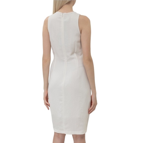 Pinko Dress BEBYBLADE Abito White Crepe Ruffle Sheath US -10 - Picture 5 of 16
